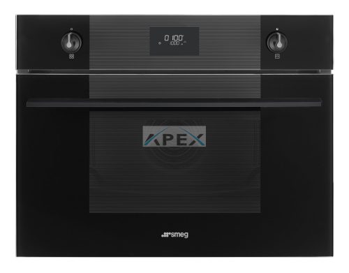 SMEG KOMPAKT MIKROHULLÁMÚ SÜTŐ, Linea design, Galileo, 45 cm, CS LCD, mélyfekete üveg