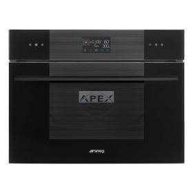   SMEG KOMPAKT KOMBINÁLT MIKROHULLÁMÚ SÜTŐ, Linea design, Galileo, 45 cm, ES LCD, mélyfekete üveg