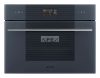 SMEG KOMPAKT KOMBINÁLT MIKROHULLÁMÚ SÜTŐ, Linea design, Galileo, 45 cm, ES LCD, neptune szürke üveg