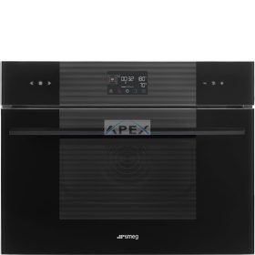   SMEG KOMPAKT KOMBINÁLT GŐZSÜTŐ, Linea design, Galileo, 45 cm, ES LCD, mélyfekete üveg