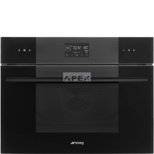 SMEG KOMPAKT KOMBINÁLT GŐZSÜTŐ, Linea design, Galileo, 45 cm, ES LCD, mélyfekete üveg