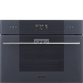   SMEG KOMPAKT KOMBINÁLT GŐZSÜTŐ, Linea design, Galileo, 45 cm, ES LCD, neptune szürke üveg