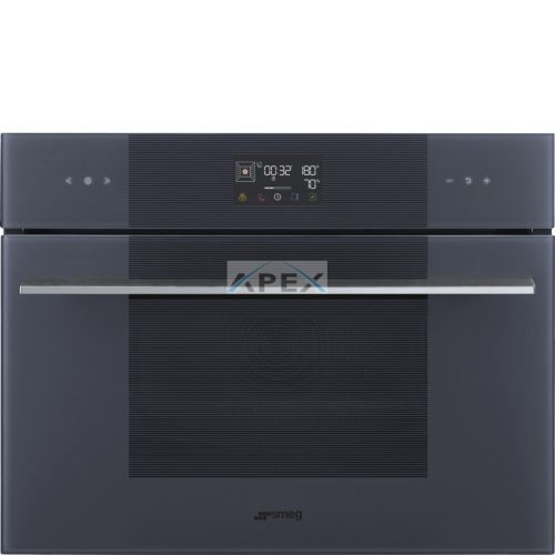 SMEG KOMPAKT KOMBINÁLT GŐZSÜTŐ, Linea design, Galileo, 45 cm, ES LCD, neptune szürke üveg