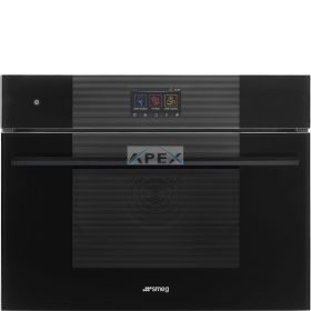  SMEG KOMPAKT KOMBINÁLT MIKROHULLÁMÚ SÜTŐ, Linea design, Galileo, 45 cm, TFT, mélyfekete üveg