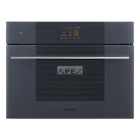   SMEG KOMPAKT KOMBINÁLT MIKROHULLÁMÚ SÜTŐ, Linea design, Galileo, 45 cm, TFT, neptune szürke üveg