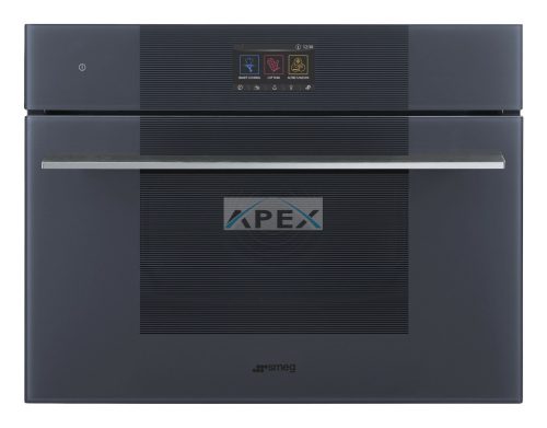SMEG KOMPAKT KOMBINÁLT MIKROHULLÁMÚ SÜTŐ, Linea design, Galileo, 45 cm, TFT, neptune szürke üveg