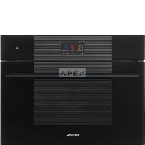 SMEG KOMPAKT KOMBINÁLT GŐZSÜTŐ, Linea design, Galileo, 45 cm, TFT, mélyfekete üveg