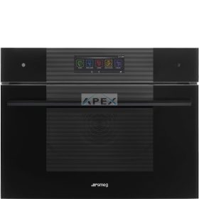   SMEG KOMPAKT OMNICHEF HÁROM AZ EGYBEN SÜTŐ, Linea design, Galileo, 45 cm, nagy TFT, mélyfekete üveg