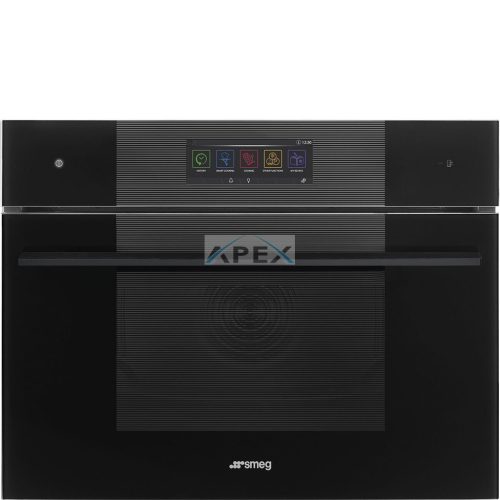 SMEG KOMPAKT OMNICHEF HÁROM AZ EGYBEN SÜTŐ, Linea design, Galileo, 45 cm, nagy TFT, mélyfekete üveg