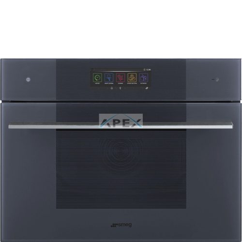 SMEG KOMPAKT OMNICHEF HÁROM AZ EGYBEN SÜTŐ, Linea design, Galileo, 45 cm, nagy TFT, neptune szürke üveg