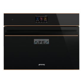   SMEG KOMPAKT KOMBINÁLT PIROLITIKUS GŐZSÜTŐ, Dolce Stil Novo design, Galileo, 45 cm, TFT, réz dísz