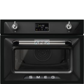   SMEG KOMPAKT KOMBINÁLT MIKROHULLÁMÚ SÜTŐ, Victoria design, Galileo, 45 cm, ES LCD, fekete