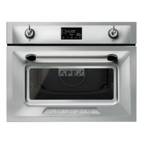   SMEG KOMPAKT KOMBINÁLT MIKROHULLÁMÚ SÜTŐ, Victoria design, Galileo, 45 cm, ES LCD, inox