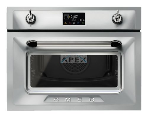 SMEG KOMPAKT KOMBINÁLT MIKROHULLÁMÚ SÜTŐ, Victoria design, Galileo, 45 cm, ES LCD, inox