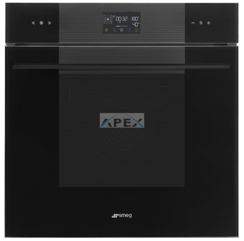 SMEG PIROLITIKUS KOMBINÁLT SÜTŐ, GŐZFUNKCIÓVAL, Linea design, Galileo, 60 cm, ES LCD, mélyfekete üveg