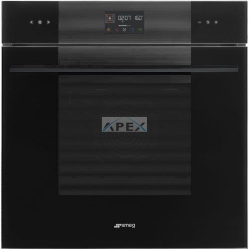 SMEG PIROLITIKUS HŐLÉGKEVERÉSES SÜTŐ, Linea design, Galileo, 60 cm, ES LCD, mélyfekete üveg