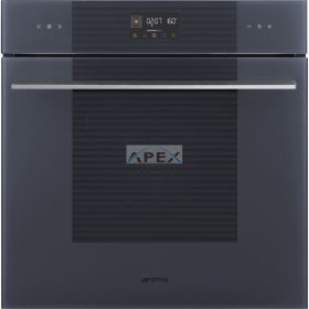   SMEG PIROLITIKUS HŐLÉGKEVERÉSES SÜTŐ, Linea design, Galileo, 60 cm, ES LCD, neptune szürke üveg