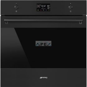   SMEG KOMBINÁLT PIROLITIKUS SÜTŐ, GŐZFUNKCIÓVAL, Classica design, Galileo, 60 cm, ES LCD, matt fekete