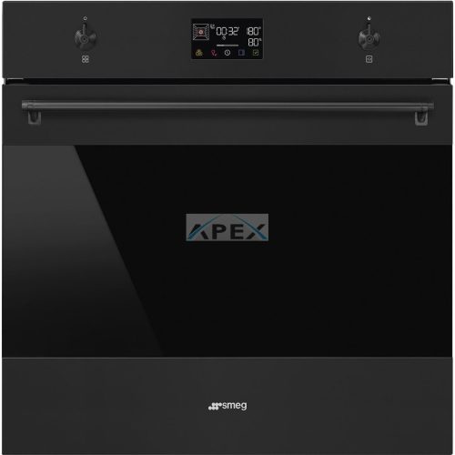 SMEG KOMBINÁLT PIROLITIKUS SÜTŐ, GŐZFUNKCIÓVAL, Classica design, Galileo, 60 cm, ES LCD, matt fekete