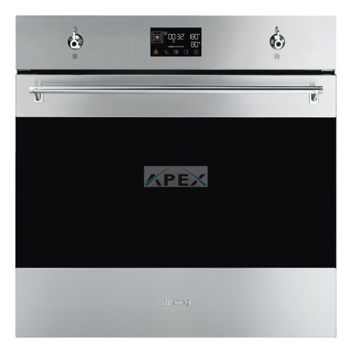 SMEG KOMBINÁLT PIROLITIKUS SÜTŐ, GŐZFUNKCIÓVAL, Classica design, Galileo, 60 cm, ES LCD, inox