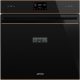 SMEG PIROLITIKUS HŐLÉGKEVERÉSES SÜTŐ, Dolce Stil Novo design, Galileo, 60 cm, ES LCD, fekete üveg, réz dísz