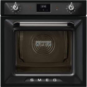   SMEG PIROLITIKUS HŐLÉGKEVERÉSES SÜTŐ, Victoria design, Galileo, 60 cm, ES LCD, fekete