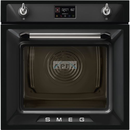 SMEG KOMBINÁLT PIROLITIKUS SÜTŐ, GŐZFUNKCIÓVAL, Victoria design, Galileo, 60 cm, ES LCD, fekete