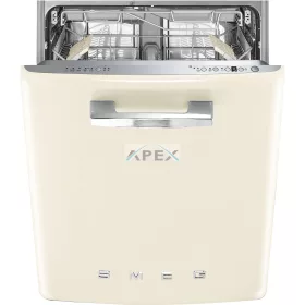   SMEG BEÉPÍTHETŐ MOSOGATÓGÉP, retro, 60 cm, 13 teríték, 10 funkció, 7 hőmérséklet, bézs