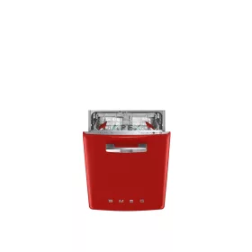   SMEG BEÉPÍTHETŐ MOSOGATÓGÉP, retro, 60 cm, 13 teríték, 10 funkció, 7 hőmérséklet, piros front