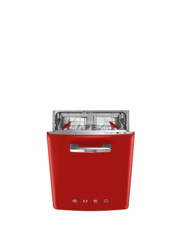 SMEG BEÉPÍTHETŐ MOSOGATÓGÉP, retro, 60 cm, 13 teríték, 10 funkció, 7 hőmérséklet, piros front