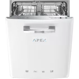   SMEG BEÉPÍTHETŐ MOSOGATÓGÉP, retro, 60 cm, 13 teríték, 10 funkció, 7 hőmérséklet, fehér front