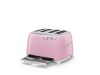 SMEG KENYÉRPIRÍTÓ, retro, 2x2 szeletes, rózsaszín