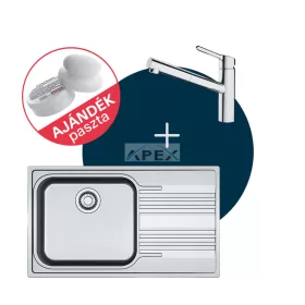   FRANKE Smart SRX 611-86 LB jobbos mosogató és csaptelep ORBIT DOCCIA szett + Ajándék többfunkciós paszta (FR1301187)