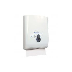   Merida Hajtogatott kéztörlő adagoló maxi, fehér ABS műanyag, szürke szemmel