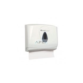   Merida Hajtogatott kéztörlő adagoló mini, fehér ABS műanyag, szürke szemmel