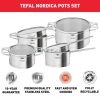 Tefal H852S856 Nordica Rozsdamentes Acél Edénykészlet 8 részes