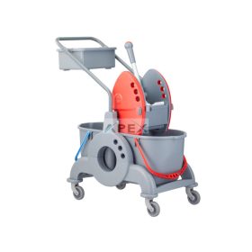   MERIDA HFV101 Felmosó kocsi, 2 vödrös (2x15L), 8L-es tálcával, piros préssel