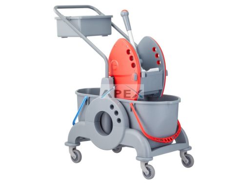 MERIDA HFV101 Felmosó kocsi, 2 vödrös (2x15L), 8L-es tálcával, piros préssel