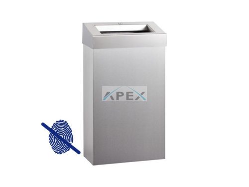 MERIDA KSM176 Hulladékgyűjtő, 27L, falra szerelhető, rozsdamentes, AFP, ujjlenyomatmentes bevonattal, nyitott