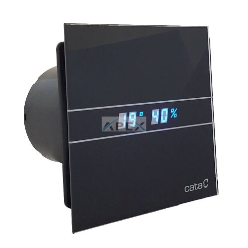 Cata E-100MTH BK ventilátor metakrilát előlappal, utószellőztető, alapszellőztető és páraérzékelő funkcióval, fekete