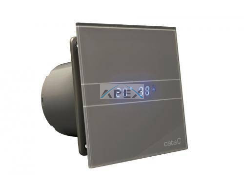 Cata E-100MSTH ventilátor metakrilát előlappal, utószellőztető és páraérzékelő funkcióval, szürke