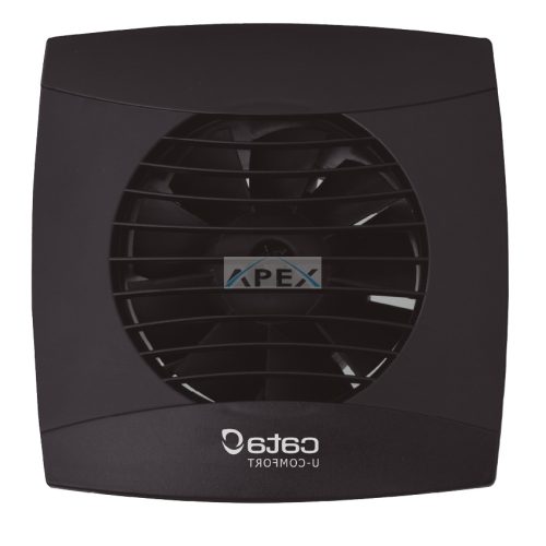 Cata UC-10 Timer fekete ventilátor utószellőztető funkcióval, pillangószeleppel
