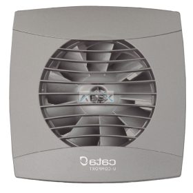   Cata UC-12 Hygro Silver ventilátor utószellőztető és páraérzékelő funkcióval, fordulatszám állítási lehetőséggel, pillangószeleppel, szürke