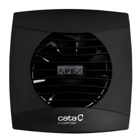   Cata UC-12 Timer fekete ventilátor utószellőztető funkcióval, pillangószeleppel