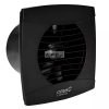 Cata UC-12 Timer fekete ventilátor utószellőztető funkcióval, pillangószeleppel