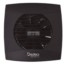  Cata UC-12 Hygro fekete ventilátor utószellőztető és páraérzékelő funkcióval, fordulatszám állítási lehetőséggel, pillangószeleppel