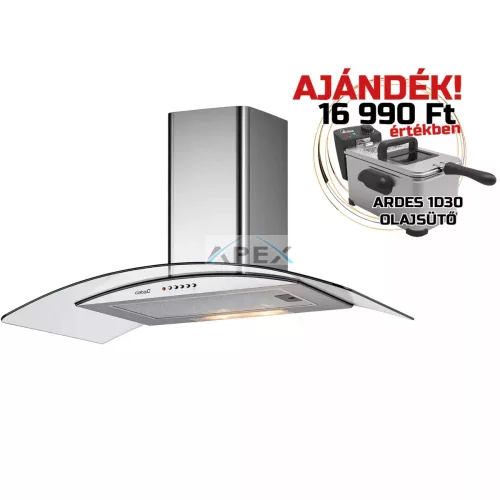 CATA - Páraelszívó C-GLASS 900 LED - Inox + Ardes fritőz 1D30