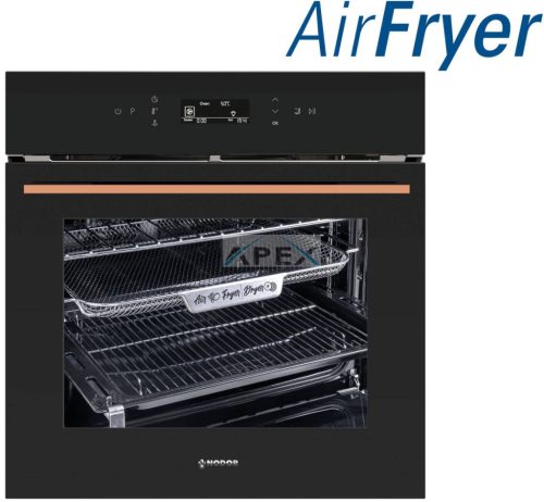 NODOR - Beépíthető sütő NorChef MO-6800 CU fekete/réz AIR FRYER