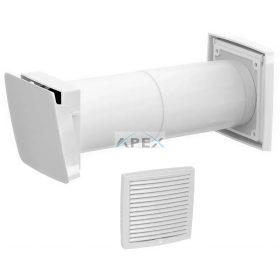   Vilpe WIVE-100 légbevezető termosztáttal, fehér színű kültéri védőráccsal