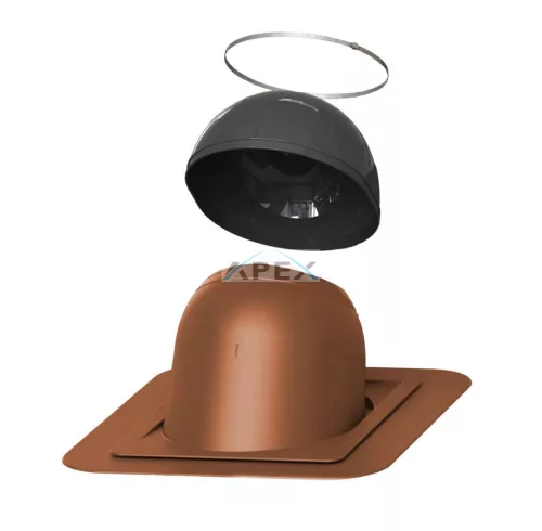 VILPE® 2. számú kör keresztmetszetű kéményátvezető elem (270 - 385), téglavörös - A készlet erejéig rendelhető!